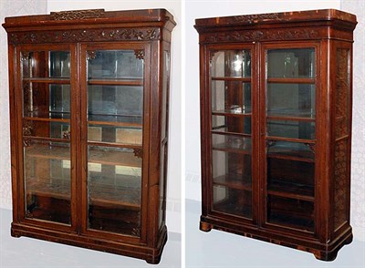 Lot 2748 - Pair of Victorian Carved Rosewood Cabinets...