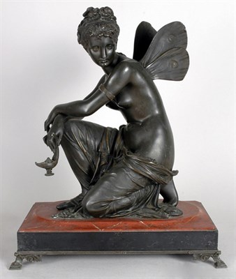 Lot 2556 - Bronze Figure Of Psyche, modeled as a kneeling...