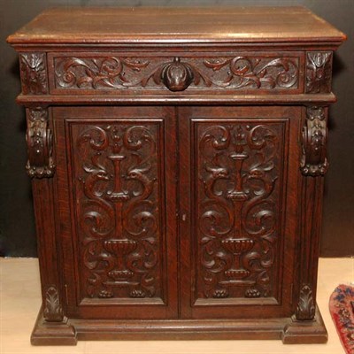Lot 2311 - Renaissance Revival Carved Oak Side Cabinet...