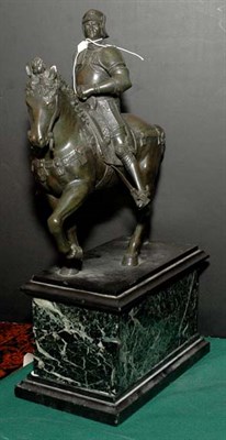 Lot 2292 - Patinated-Bronze Equestrian Group Modeled as a...