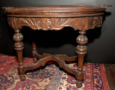 Lot 128 - Georgian Style Carved Oak Oval Tray Top Table...