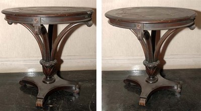Lot 154 - Pair of Regency Style Mahogany Circular...