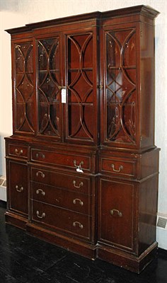 Lot 134 - Georgian Style Mahogany Breakfront Height 6...