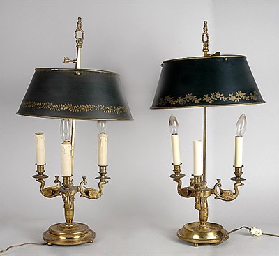 Lot 2449 - Pair of Empire Style Gilt-Metal Bouillotte...