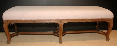 Lot 172 - Louis XV Style Upholstered Fruitwood Bench...