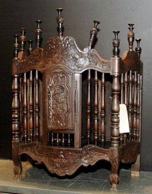 Lot 464 - French Provincial Carved Oak Panetiere Height...