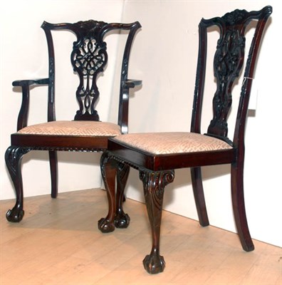 Lot 195 - Set of Eight Georgian Style Mahogany Dining...