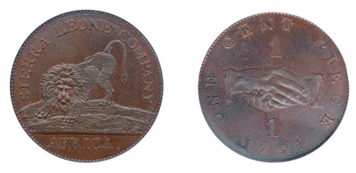 Lot 2279 - SIERRA LEONE: 1791, 1 Cent, Bronze, KM. #1