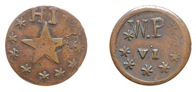 Lot 2677 - 1871, Wailuku Plantation Copper Token, 6 1/4 Cents (1/16th Dollar)