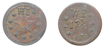Lot 2675 - 1871, Wailuku Plantation Copper Token, 12 1/2 Cents