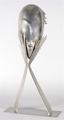 Lot 181 - Hagenauer Metal Sculpture of a Head Supported...