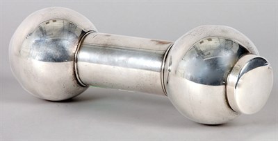 Lot 216 - Chrome Plated Barbell Cocktail Shaker Height...
