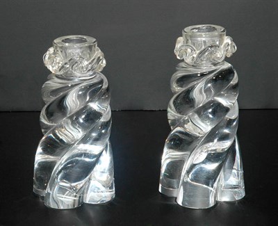 Lot 244 - Pair of Baccarat Crystal Candlesticks Height 6...