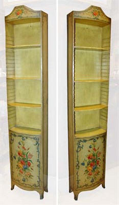 Lot 582 - Pair of Painted Floral Polychrome Decorated...