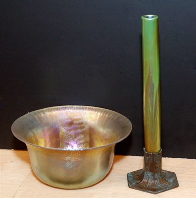 Lot 2690 - Tiffany Favrile Glass Ribbed Bowl Of circular...