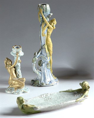 Lot 2655 - Three Ernst Wahliss Figural Porcelain Articles...