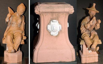 Lot 3624 - Pair of Asian Terra Cotta Garden Figures;...