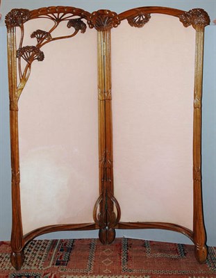 Lot 3172 - Art Nouveau Style Upholstered Fruitwood...