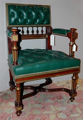 Lot 276 - Napoleon III Brass Mounted Mahogany Armchair...