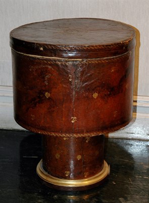 Lot 186 - French Gilt Tooled Leather Traveling Wig Box...