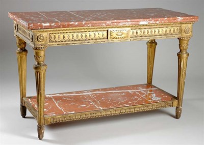 Lot 159 - Louis XVI Style Gilt-Wood Console The rouge...
