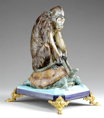 Lot 252 - Copeland Majolica Figural Group of Sloth and...