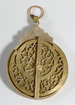 Lot 281 - Middle Eastern Polished Brass Astrolabe...
