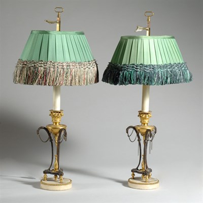 Lot 238 - Pair of Empire Gilt and Patinated-Bronze...