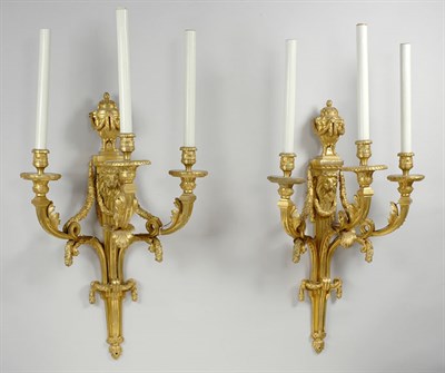 Lot 289 - Fine Set of Four Louis XVI Style Gilt-Bronze...