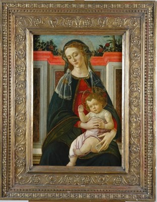 Madonna and Child Seated in a Marble Niche with Roses Growing Behind