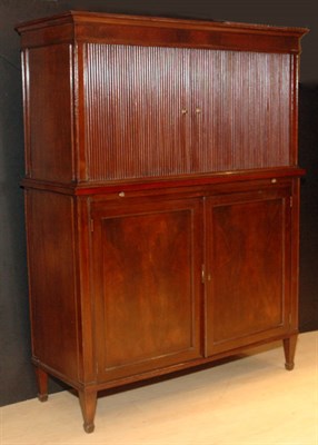 Lot 271 - Georgian Style Mahogany Tambour Front Two-Part...
