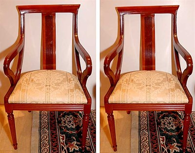 Lot 3618 - Pair of Empire Style Fruitwood Armchairs