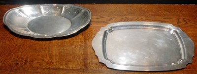 Lot 3416 - Two Sterling Silver Trays Including a bread...