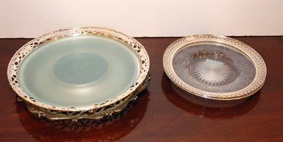 Lot 3430 - Four Sterling Silver Mounted Glass Serving...