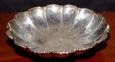 Lot 3414 - Mexican Silver Melon-Form Center Bowl...