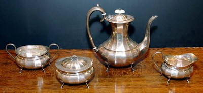 Lot 3446 - English Silver Four-Piece Tea Service Total...