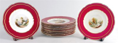 Lot 2088 - Twelve Gilt Decorated Porcelain Dessert Plates...