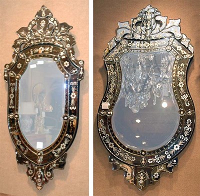 Lot 2670 - Pair of Venetian Mirror Framed Mirrors Each of...