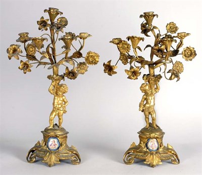 Lot 2445 - Pair of Louis XV Style Porcelain Mounted...