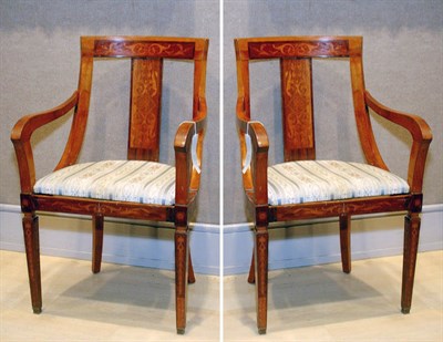 Lot 303 - Pair of Neoclassical Style Marquetry Inlaid...