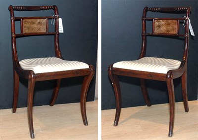 Lot 486 - Pair of Regency Style Mahogany and Caned Side...