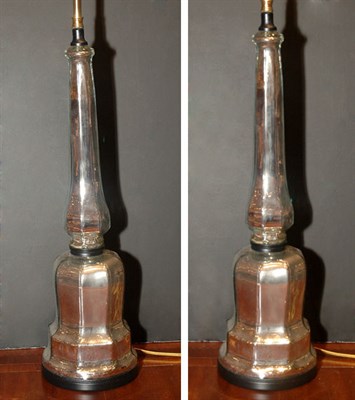 Lot 372 - Pair of Mercury Glass Two-Light Lamps Height...