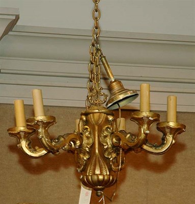 Lot 414 - Rococo Style Gilt-Metal Six-Light Chandelier