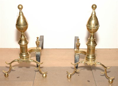 Lot 3610 - Pair of Brass Andirons