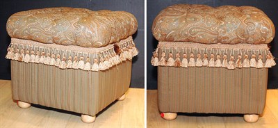 Lot 267 - Pair of Upholstered Stools Height 18 inches,...