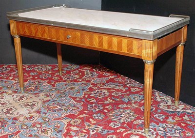 Lot 124 - Louis XVI Style Marble Top Mahogany Low Table...