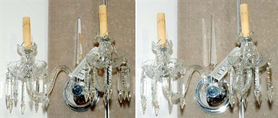 Lot 473 - Pair of Baccarat Style Two-Light Sconces...