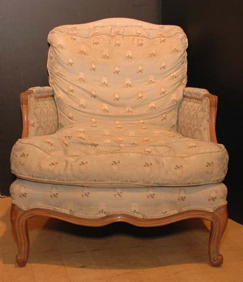 Lot 290 - Louis XV Style Upholstered Fruitwood Bergere a...