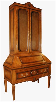 Lot 212 - Neoclassical Style Fruitwood Bureau Bookcase...