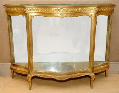 Lot 2306 - Louis XV Style Gilt-Wood Bow Front Vitrine The...